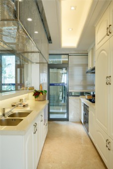 厨房设计欧式简约风室内设计厨房灶台效果图
