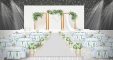 室内设计小清新婚礼主舞台psd效果图