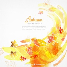 水彩画的秋天的背景与抽象风格
