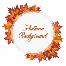 秋天bakcground水彩红，Orange，黄色和绿色的叶子