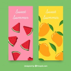 度假夏季水果彩旗