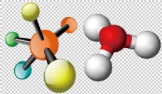 PSD分层素材彩色三维分子模型免抠png透明图层素材