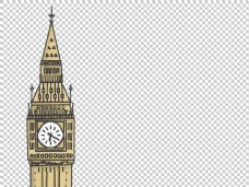 伦敦大本钟尖顶免抠png透明图层素材