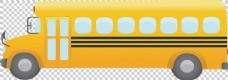 手绘黄色校车巴士免抠png透明图层素材