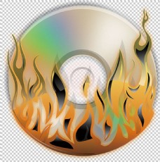 火焰装饰光盘免抠png透明图层素材