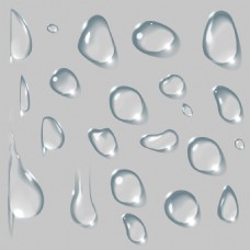 水晶画透明白色的水滴插画