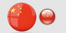 透明素材圆形中国国旗图标免抠png透明图层素材