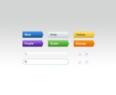 网页设计五颜六色的网页按钮搜索框设计素材