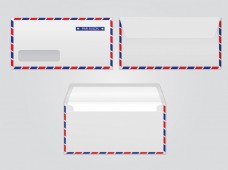 名片模板矢量信封航空设计用的空白纸信封矢量信封模板