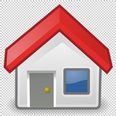 红房子卡通红屋顶房子免抠png透明图层素材