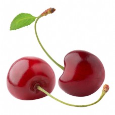 抠图专用红色樱桃透明水果素材