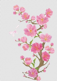 粉红色春天鲜花免抠png透明图层素材