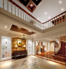 现代室内现代典雅室内客厅楼梯过道花砖效果图片