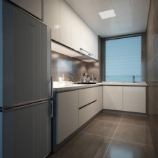 厨房设计L型简约风室内设计厨房橱柜效果图