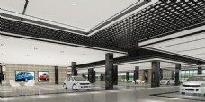 室内工装设计汽车商城商场东区3D效果图