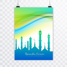 带清真寺的抽象卡片