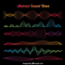 不同颜色的抽象的声波，伟大的选择