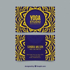 瑜伽工作室卡片与曼荼罗