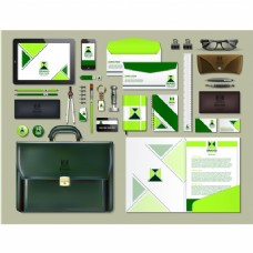 名片模板绿色设计商务文具