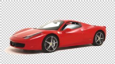 图片素材45度侧面法拉利红色跑车免抠png素材
