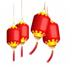 红色喜庆节日灯笼png元素素材