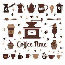 咖啡杯平咖啡图标