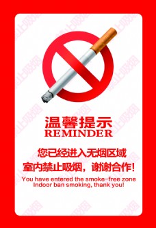 室内禁止吸烟提示