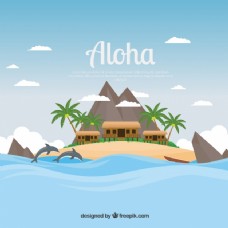 ALOHA背景中一道亮丽的风景线的小屋