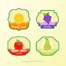 平板设计中的几种果汁标签