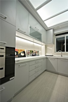 简洁装修现代简洁厨房纯色调室内装修效果图