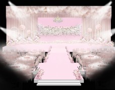 粉色婚礼舞台设计