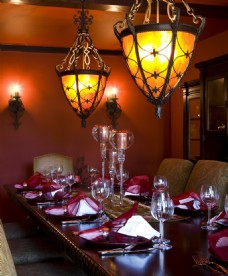 室内餐厅吊灯欧式复古奢华装修效果图