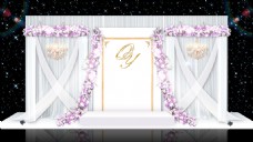 室内设计浪漫粉色迎宾区psd婚礼效果图