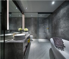 灰色感浴室现代简约效果图