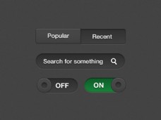 网页设计黑色网页按钮搜索框开关按钮图标设计