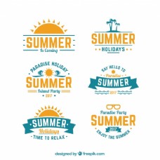 度假夏日风格的夏日贴纸