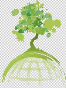 绿树绿色小树保护地球免抠png透明图层素材