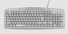 白色真实键盘免抠png透明图层素材