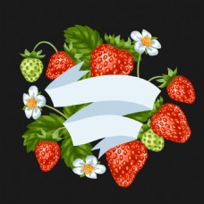 创意水果草莓植物插画