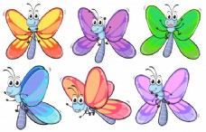 一群色彩鲜艳的蝴蝶