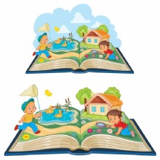 书本年轻的孩子们学习自然是一本打开的书