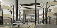 室内设计大气汽车商城新车发布区3D效果图