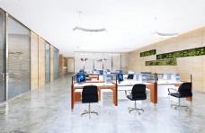 室内设计办公室办公区域简约大气效果图3D