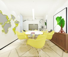 室内设计工装办公室会议室讲解室3D效果图