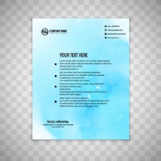 网页模板蓝色水彩商业手册