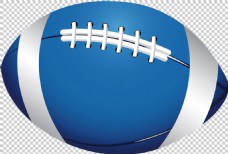 蓝色漂亮橄榄球免抠png透明图层素材