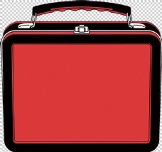 红色手提式饭盒免抠png透明图层素材