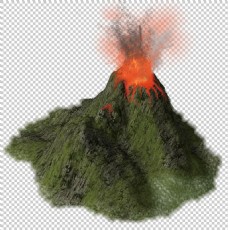 火山喷熔岩免抠png透明图层素材