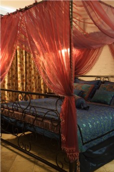 东南亚风格卧室床装饰设计效果图