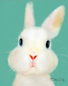 可爱小动物手绘可爱动物小兔子玩具装饰画挂画无框画